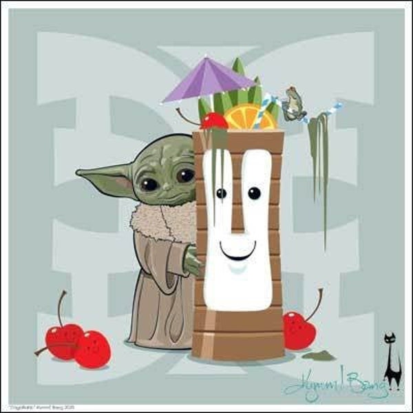 DagoBahb - Tiki Bob, Baby Yoda fine art giclée print by Kymm! Bang