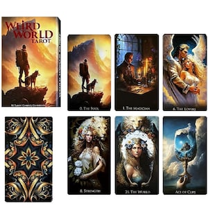 Weird World Tarot, 78 Cards Tarot Deck | Indie Tarot | Unique Artwork | Spiritual Guidance | Perfect for Beginners and Experts