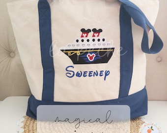 Magical Cruise Bag Personalized Magic Cruise Tote Bag For Cruise Gift Ship Design Custom Mouse Cruise Boat Tote Family Cruise Bag Gift