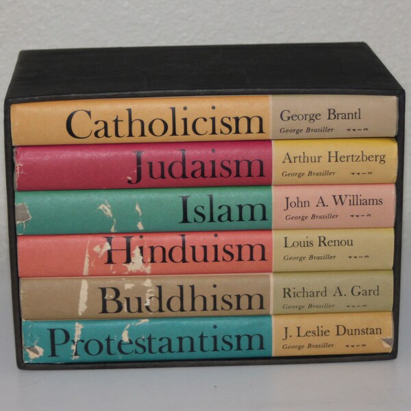 Great Religions of Modern Man 6 volume vintage boxed Book Set 1960s