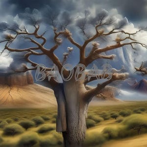 Art Deco Baobab Art Print ready for your canvas – An Elegant Design for Sophisticated and Timeless Decor. Download and print on canvas