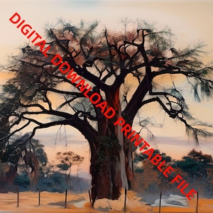 Dreamy Baobab art printable image – A printable Design for Magical and Cozy Spaces. Transform your interior today