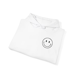 Embroidered Smiley Face Hoodie: Unisex Pullover image 8