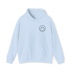 Embroidered Smiley Face Hoodie: Unisex Pullover image 9