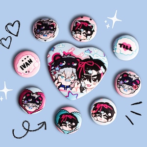 Alien Stage IvanTill Decora 9pc Pin Button Set • Cute Pin Buttons pack for decorating, gifting, etc