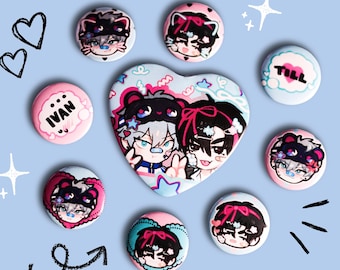 Alien Stage IvanTill Decora 9pc Pin Button Set • Cute Pin Buttons pack for decorating, gifting, etc