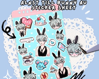 Alien Stage Till Bunny Cafe Sticker Sheet - 5x7" Large Sticker Sheets, Matte, UV & Water-resistant