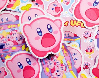 Poyo! Glittery Kirby Vinyl Sticker • Dream Land Kawaii Decal