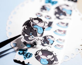 Jeff the Land Shark Vinyl Sticker Sheet Matte • Cute Shark Rivals Jeff • Venom Symbiote Skin