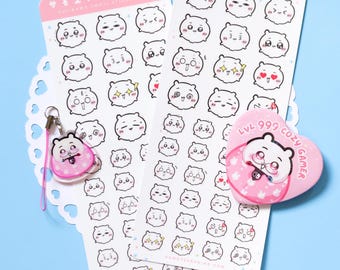 Chiikawa Emoji Emote Sticker Sheet • Matte Vinyl Water-resistant stickers • Cute White Hamster Emoticon Small / Mini stickers