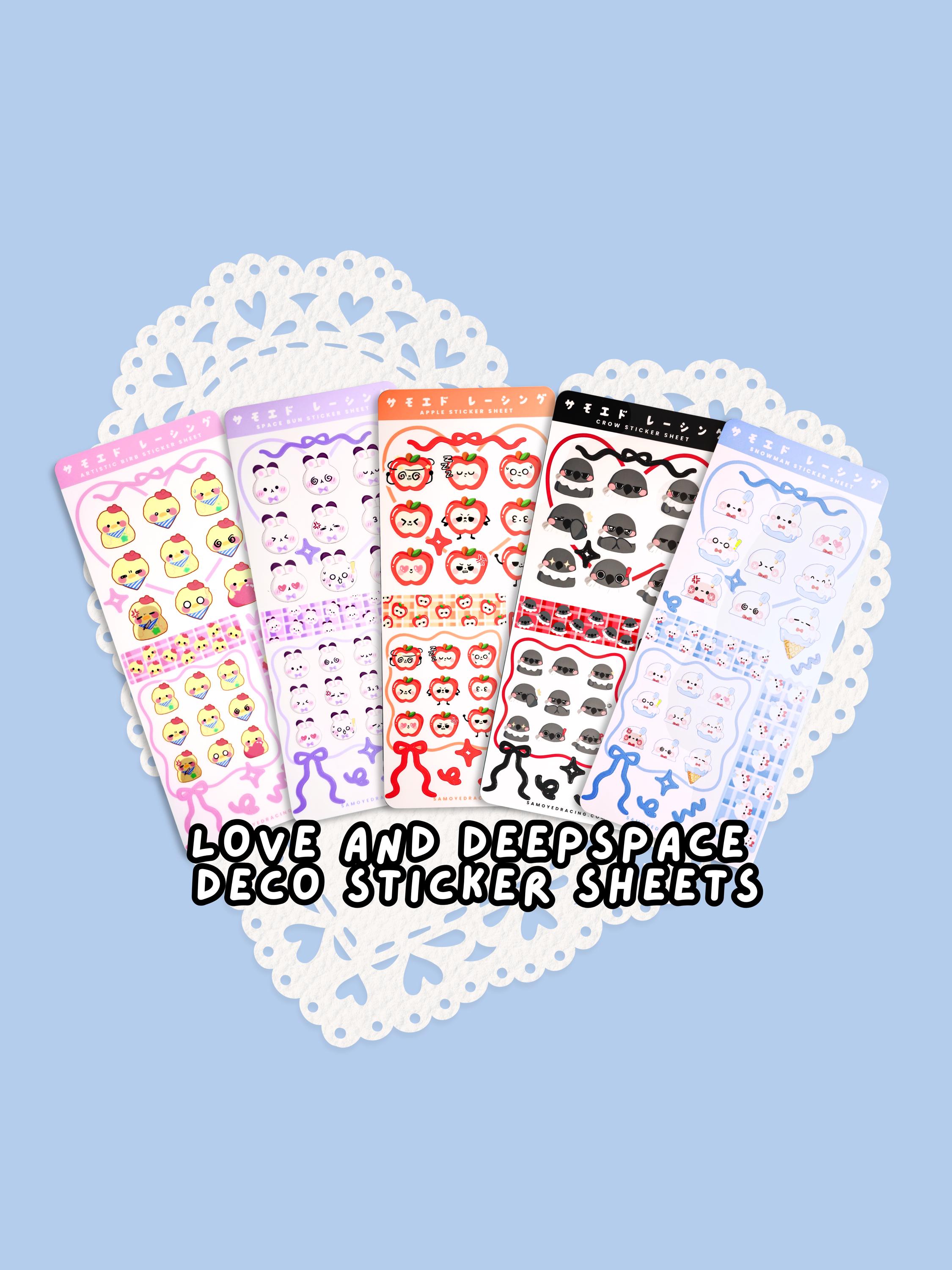 Deep Vinyl Sticker Love and Deepspace Matte Vinyl Deco Sticker Sheets (3