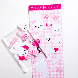 Miffy Pink Matte Vinyl Sticker Sheet • Journaling, scrapbooking, decorating, gift • Pink themed Rabbit Bunny Sticker Sheet