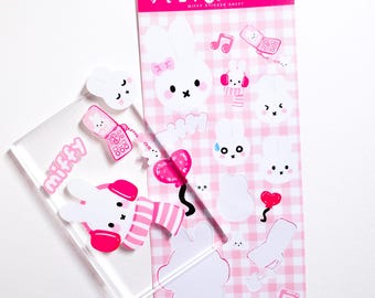Miffy Pink Vinyl Sticker Sheet • Journal Scrapbook Decor