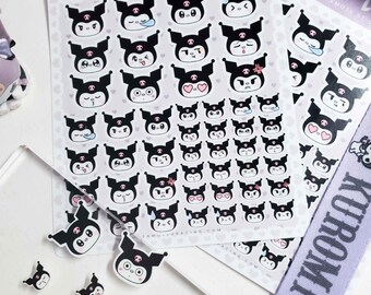 Cute Emoji Emote Sticker Sheet for Journaling, Scrapbooking, Deco