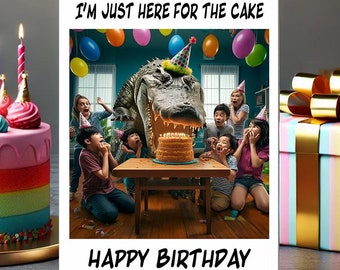 Carte d'anniversaire drôle de crocodile | Carte d'anniversaire enfant, carte d'anniversaire enfant, carte d'anniversaire animal, carte d'anniversaire drôle, fêtard alligator
