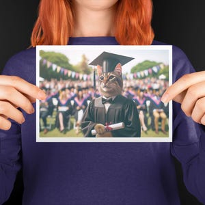 Funny Cat Graduation Card – Paws-itively Purrr-fect! , Congratulations Card, Personalized Graduation Card, Graduation 2025, Grad Card