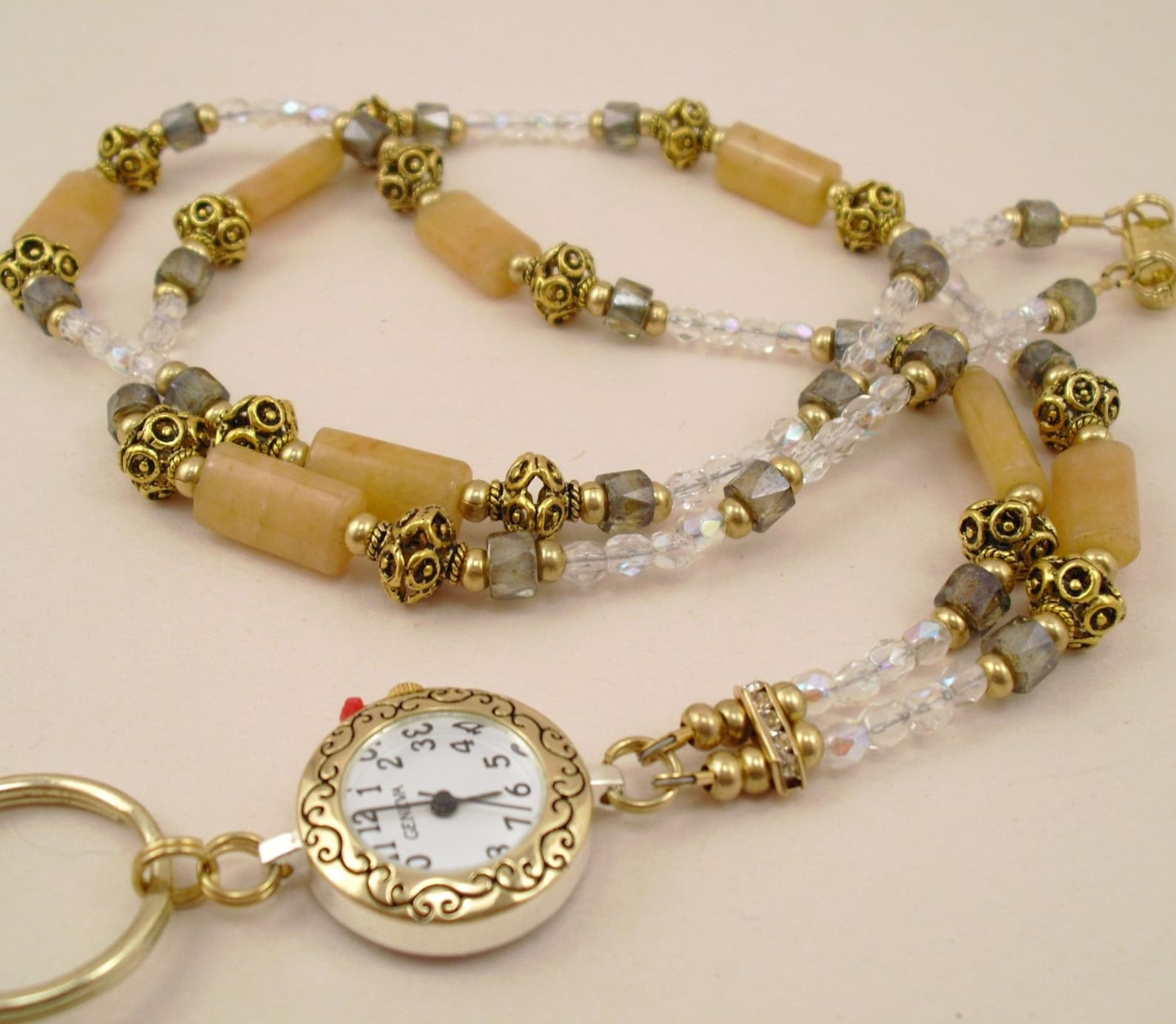 Gold Watch Face Addon for Lanyards ID Badge Holders Etsy