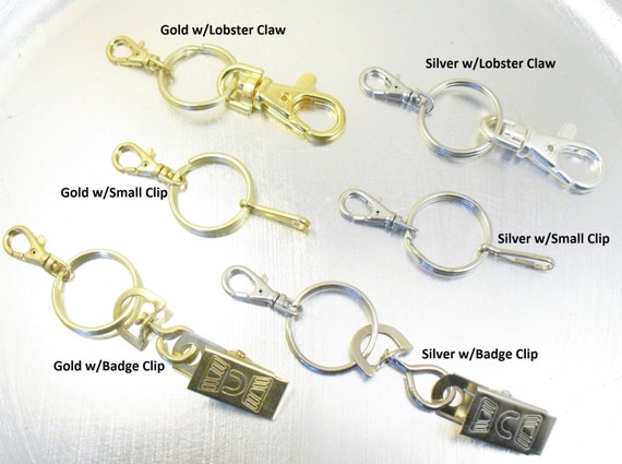 Lanyard Add-On - YOUR CHOICE - Badge Clip, Lobster Claw, Small Clip, Silver or Gold