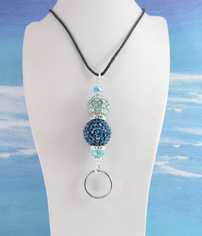 ID Lanyard Badge Holder on Silver Chain or Leather Cord Etsy