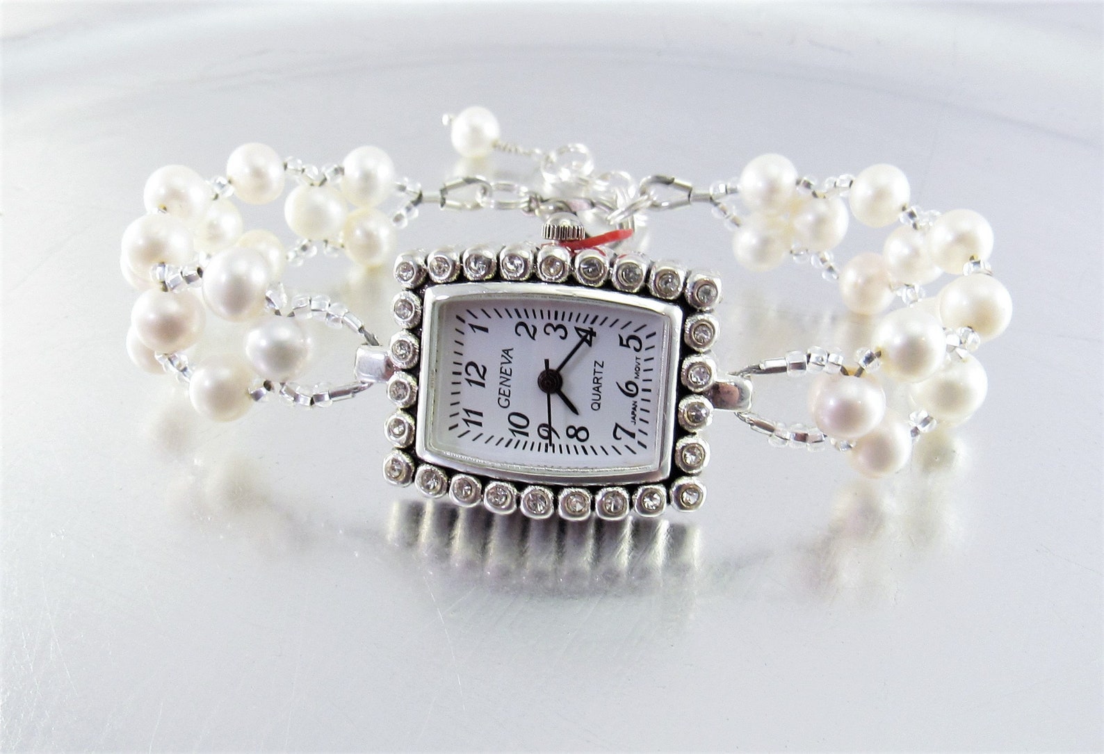 Pearl Bracelet Watch White Freshwater Pearl Bracelet Watch - Etsy