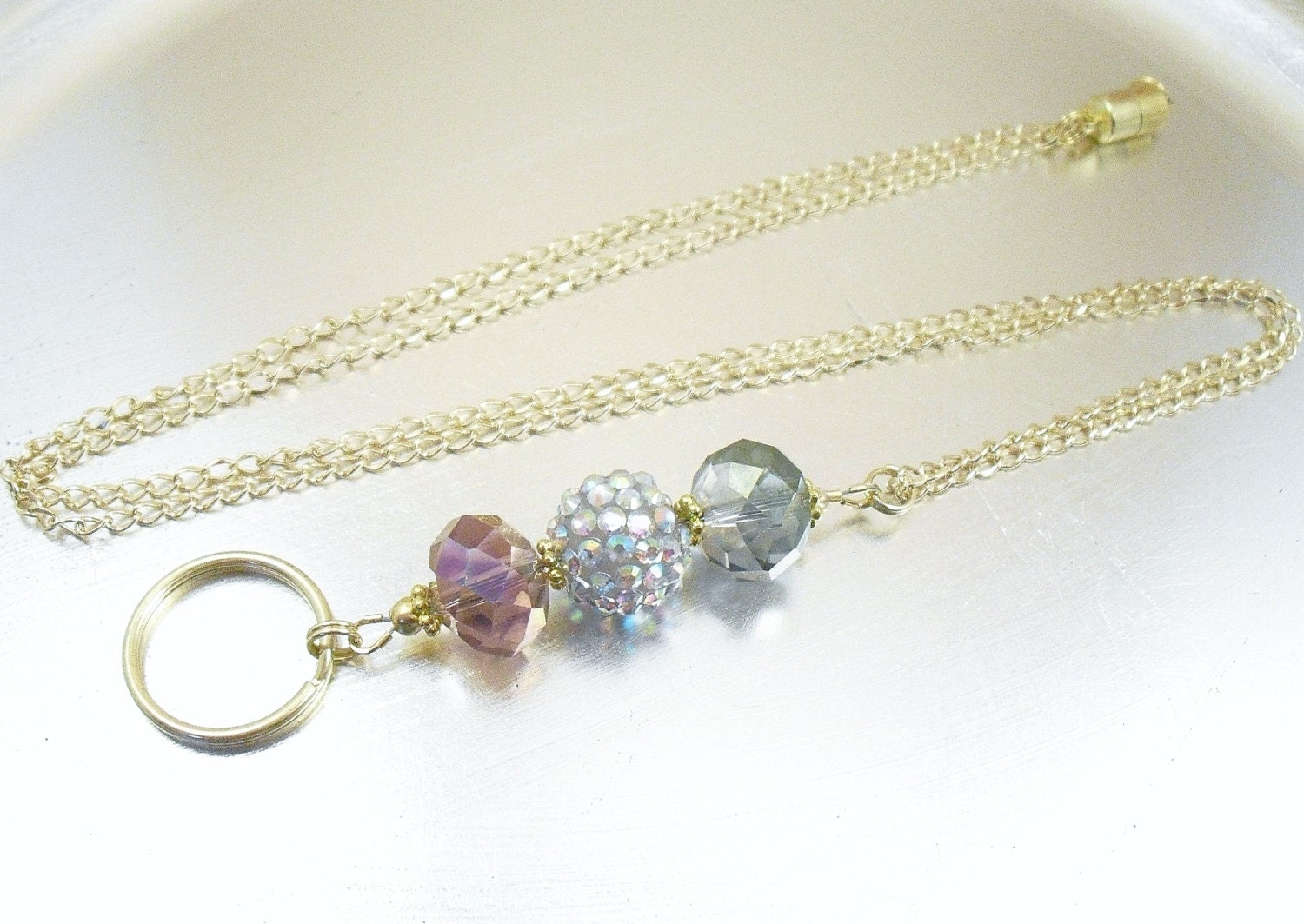 Hidden Hollow Beads Snap Jewelry Lanyard, Women's Fashion Lanyard Necklace,  34