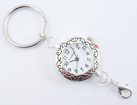 Silver Watch Face Add-on for Lanyards, ID Badge Holders, Necklaces