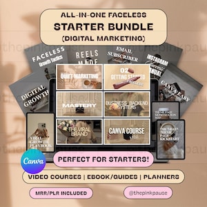 Faceless Instagram Business Starter Kit: MRR/PLR Templates & Course (Digital Download