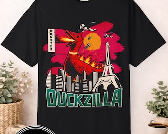 Camiseta gráfica de Duckzilla Monster / Camiseta Kaiju Duck Cityscape / Camiseta de verano / Camiseta gráfica / Camiseta divertida