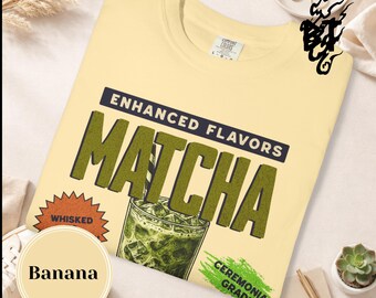 T-shirt publicitaire vintage matcha | T-shirt graphique boisson matcha