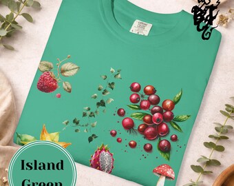 Unisex Garment-Dyed T-Shirt | Fruit Illustration, Summer Casual Wear