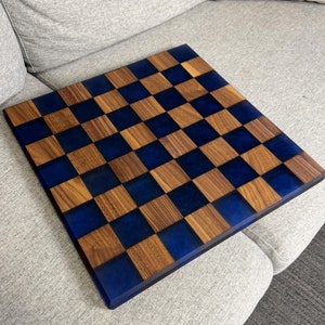 Handmade Large Chess Board Set, Epoxy resin chess board, Unique chess, Custom chess board, Chess gifts, Gaming Board, Strategy Game