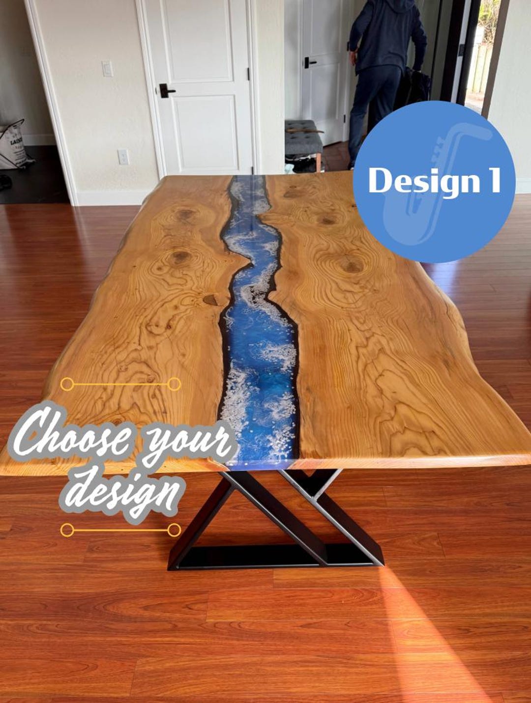 Custom Epoxy River Dining Table, Live Edge Wood, Kitchen Furniture - Etsy