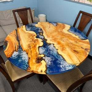 USA Benutzerdefinierte Epoxy Rundholz Tisch, Harz Kunst, Runder Tisch für Esszimmer, Handgemachter Tisch, Design Tisch, Großer Runder Tisch, Wohnkultur