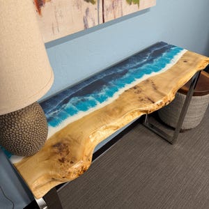 Ocean Wave Console Table, Epoxy Entryway Table Console, Accent Console Table, Epoxy Sofa Table, handmade furniture, hallway table, Bar Table