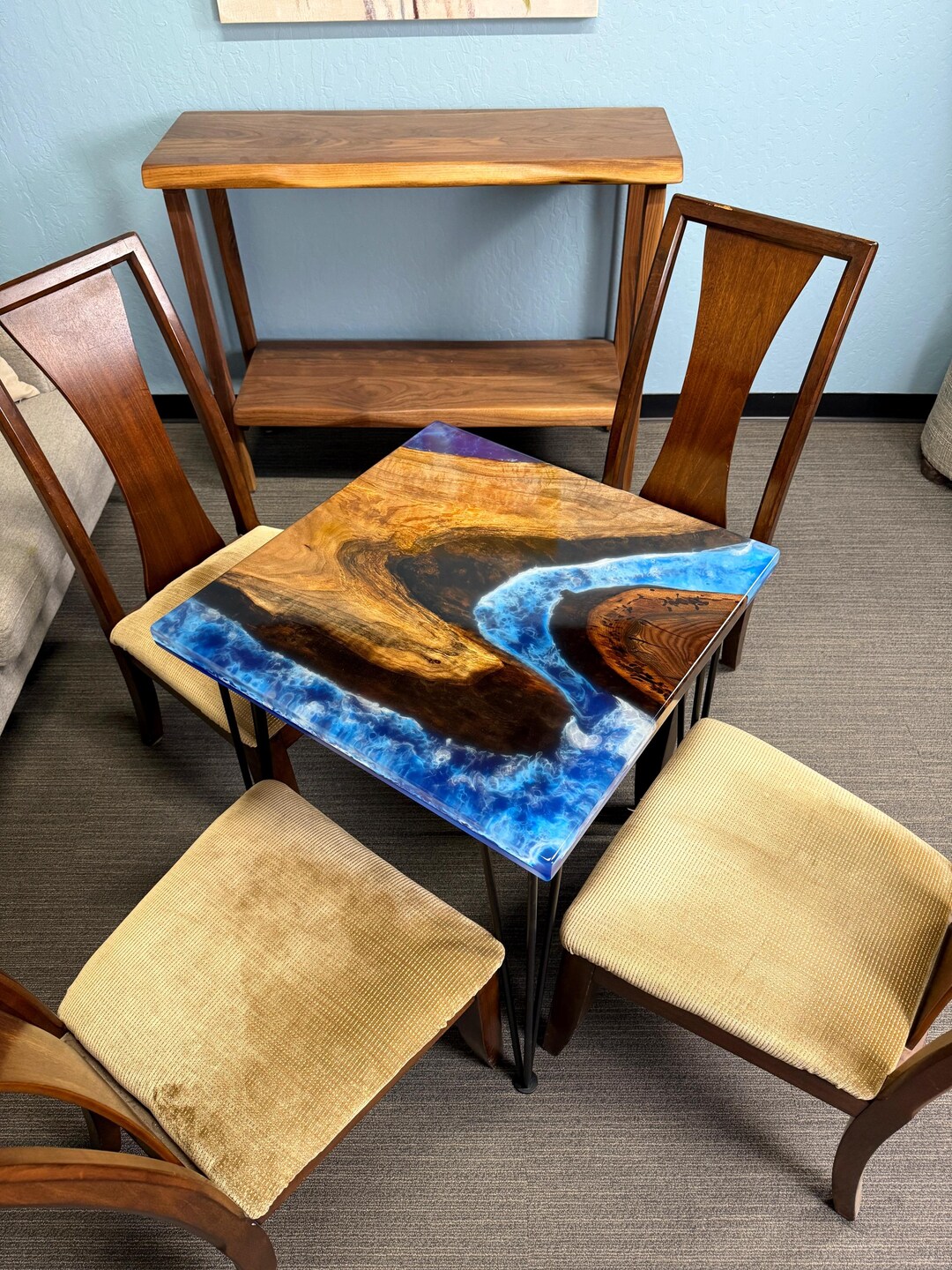 Handmade Blue Epoxy Ocean River Coffee Table – Nautical Home Decor - Etsy