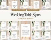 Wedding Table Sign Bundle Editable Wedding Signage Bulk Wedding Signs Reception Boho Wedding Modern Wedding Set