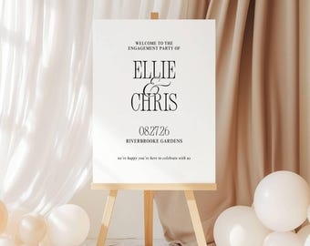 Modern Engagement Party Welcome Sign Printable Engagement Welcome Poster Minimalist Engagement Party Sign Engagement Celebration