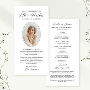 Simple Oval Funeral Program Template Order of Service Funeral Memorial Program Minimal Funeral Service Celebration of Life