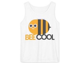 Bee Cool Unisex Tank Top, Summer Fashion, Bee Lover Gift, Cute Graphic Tee, Casual Wear, Beach Relaxation