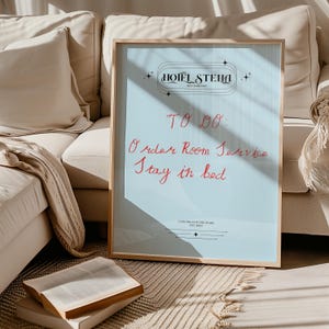 Bloc-notes de l'hôtel à faire à imprimer | Décor coquette | Art mural girly chic | Décoration murale française | Imprimable | note d'amour | Manuscrit | Imprimé rétro