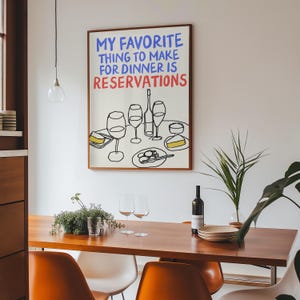 Reserveringen Keukenmuurkunst | Retro keukenkunst | Halverwege de eeuw moderne, trendy food art minimalistische schets handgeschreven lettertype funky barwagen