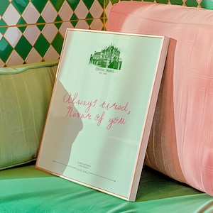toujours fatigué, jamais pour vous, mot d'amour manuscrit pour l'hôtel | Bloc-notes d'hôtel d'inspiration vintage imprimable | Décoration murale française Girly Chic | Coquette