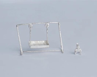 Pure Silver Jhula Set With Krishna Idol 12g, Silver Krishna, Laddu Gopal Jhula, silver Swing, Krishna Swing, Gopal Jhula.