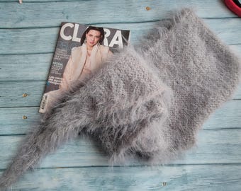 Bufanda con capucha Sophie, capucha de merino esponjosa, abrigo de invierno de punto suave, bufanda gris acogedora, regalo hecho a mano para ella (6 colores)