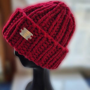 Red Soft Hat, Fat bini hat for winter, bini hat  wool, winter accessories for women, warm knitwear, knitted baggy hat, ski cap, ski hat