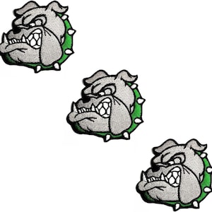 3 peças. Coleira verde para cachorro, animal de estimação, patch de desenho animado, pitbull, buldogue, bordado, ferro em remendos, costura, faça você mesmo, emblema, remendos, roupas, jeans, camiseta.