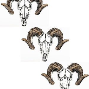3 Stück. Schädel Ziege Patches Schädel Ziege Wüste Cartoon Aufkleber Stickerei Jacke T-Shirt Patch Sew Eisen auf Gesticktes Abzeichen Schild Kleidung