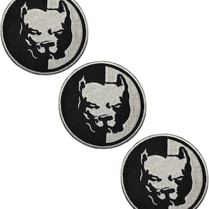 3 piezas. Parches de perro bulldog pitbull de cabeza gris, pegatinas de dibujos animados, parches bordados para chaquetas, camisetas, coser, planchar, insignias bordadas, letreros para disfraces