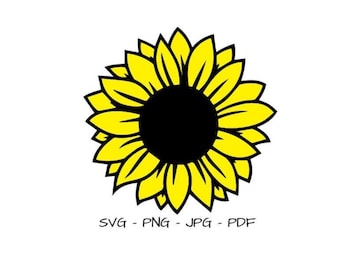 Archivo SVG de girasol / Archivo de corte floral para Cricut y Silhouette / Descarga digital