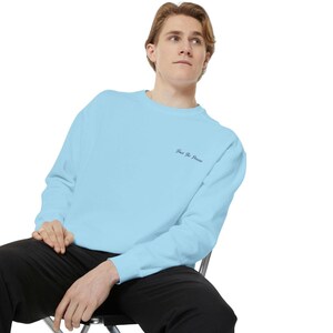 Embroidered Trust The Process Sweater, Comfort Colors, Sixers Blue Font